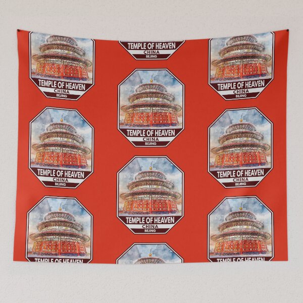 Item preview, Temple of Heaven Beijing China Watercolor Badge designed and sold by KrisSidDesigns.