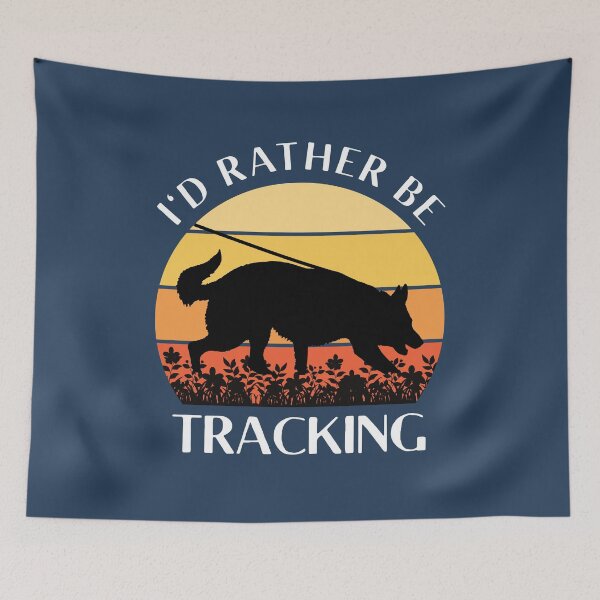 Item preview, Dog Tracking Training German Shepherd GSD Trailing Hunting with Vintage Sunset designed and sold by arlutai.