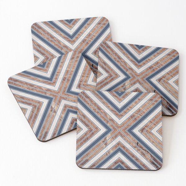 Item preview, Rustic Wood Texture Geometric Tribal Pattern Blue/White designed and sold by CynthiaGraphics.