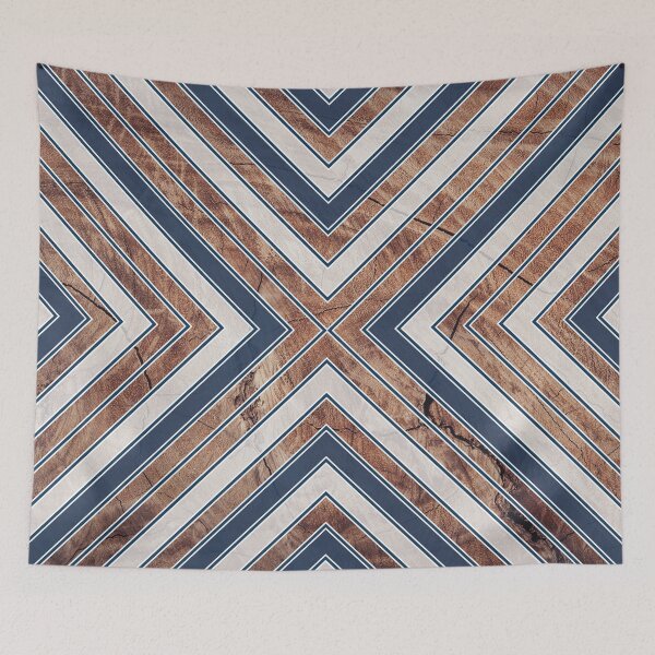 Item preview, Rustic Wood Texture Geometric Tribal Pattern Blue/White designed and sold by CynthiaGraphics.