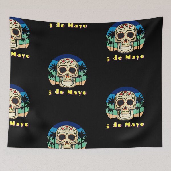 Item preview, 5 De Mayo Party Skull designed and sold by Rockopolys.
