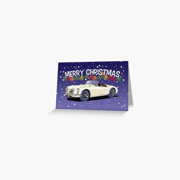 Item preview, MGA Classic Car white Christmas Card designed and sold by Webazoot Industries - Car Art.