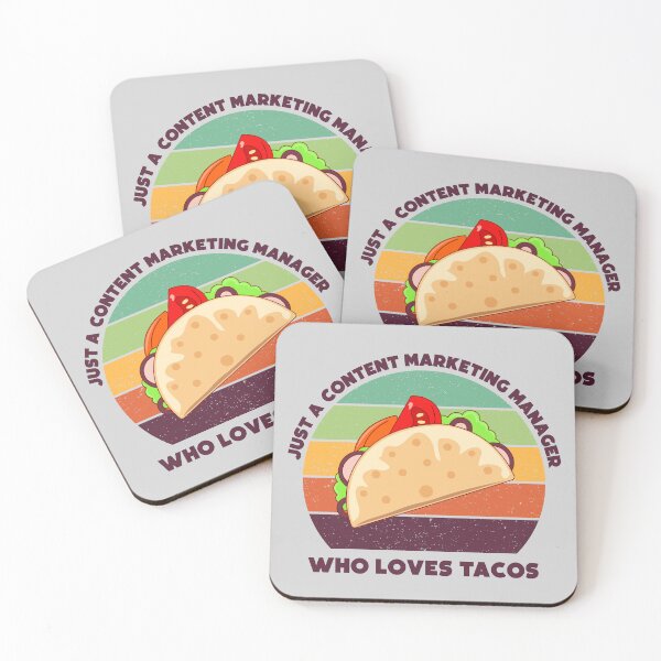 Item preview, Just a content marketing manager who loves tacos, dark text, funny marketer food lover, content marketing manager tacos designed and sold by SGS-.