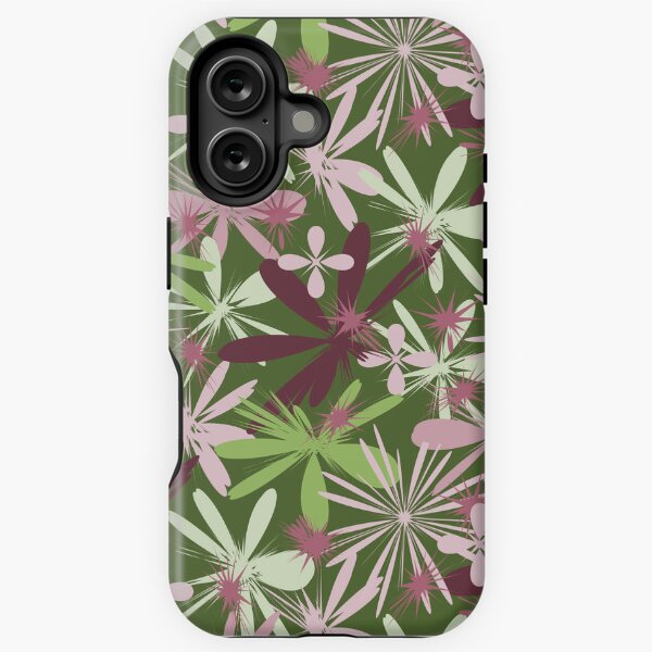 geometry  abstraction doodle  zigzags lines flowers iPhone Tough Case