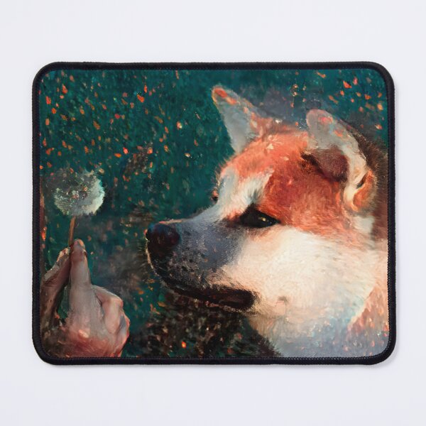 Item preview, Akita Impasto Pointilism Painting Van Gogh Remix Emerald  designed and sold by Diemante.