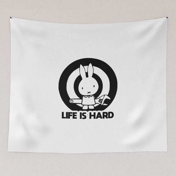 Artikelvorschau, life is hard funny bunny entworfen und verkauft von Mattaxdesign.
