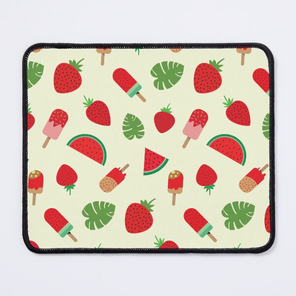 Item preview, Delicious Summer fruit popsicles  pattern with strawberry, watermelon and palm leaf  designed and sold by Yasminepatterns .