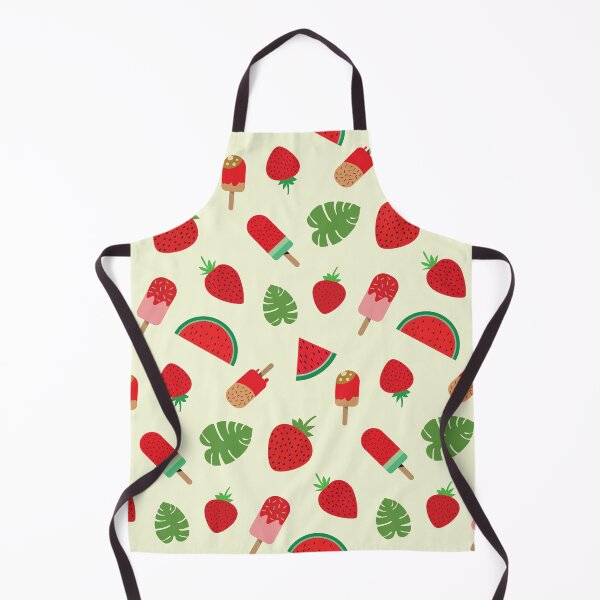 Item preview, Delicious Summer fruit popsicles pattern with strawberry, watermelon and palm leaf designed and sold by Yasminepatterns .