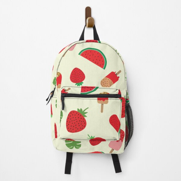 Item preview, Delicious Summer fruit popsicles pattern with strawberry, watermelon and palm leaf designed and sold by Yasminepatterns .