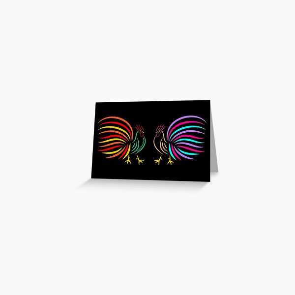 Los Gallos The Roosters | Twenty Four Wild Greeting Card
