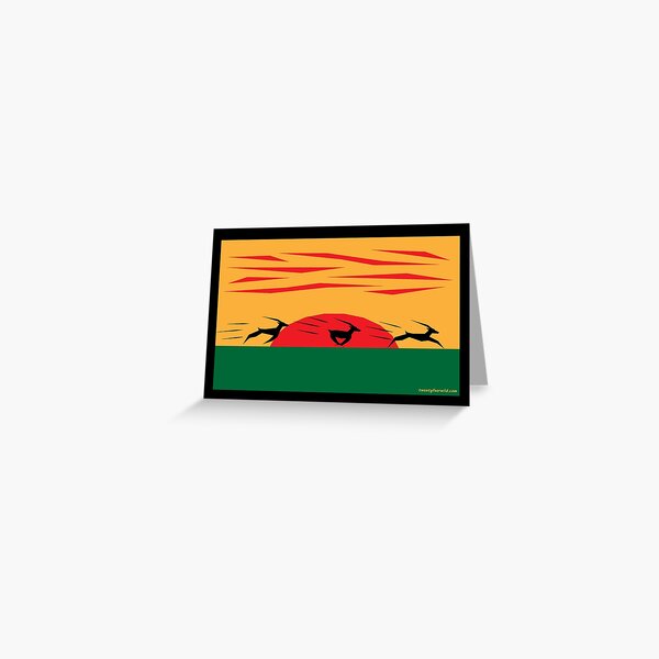 Sunset Savanna Gazelle In Motion | Twenty Four Wild Greeting Card