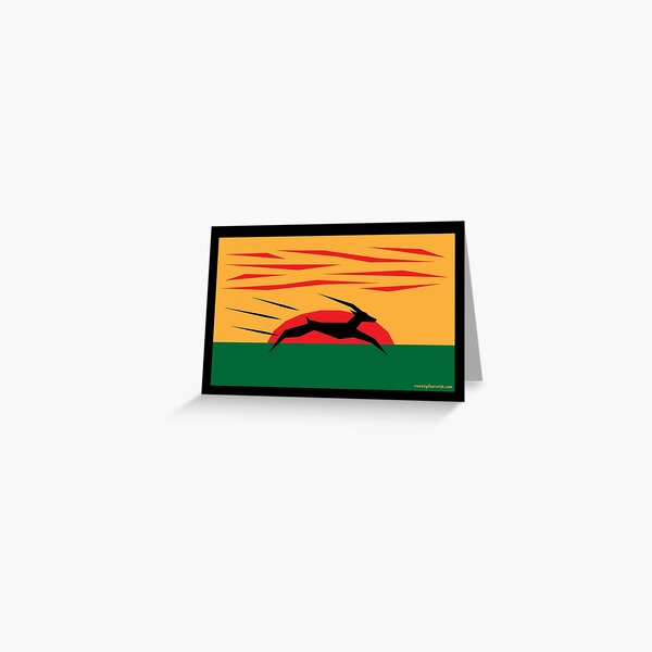 Sunset Savanna Gazelle Silhouette | Twenty Four Wild Greeting Card
