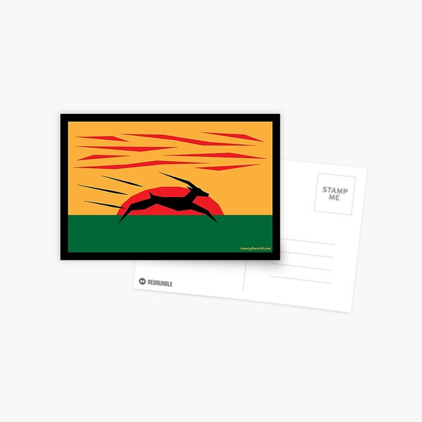 Sunset Savanna Gazelle Silhouette | Twenty Four Wild Postcard