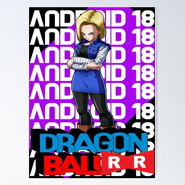 Dragon Ball Poster Android 17 and 18 with Logo 12in x 18in Free Shipping 