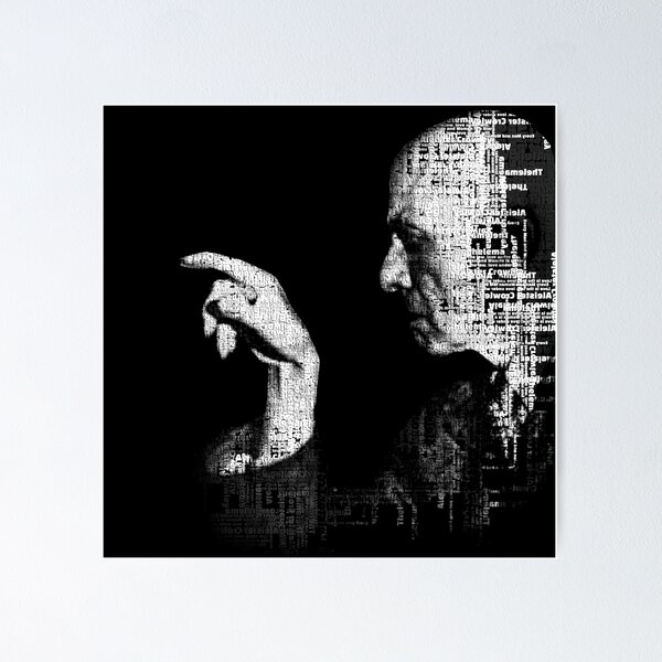 Item preview, Aleister Crowley Typographic Portrait designed and sold by ksdsgn.