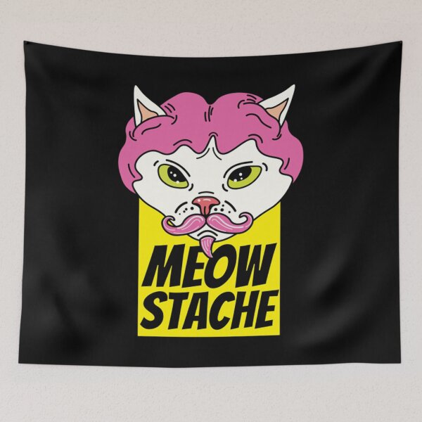 Item preview, Cat With Wig Moew Stache designed and sold by BufFord71.