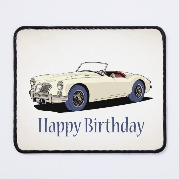 Item preview, MGA white Car Birthday Card designed and sold by Webazoot Industries - Car Art.