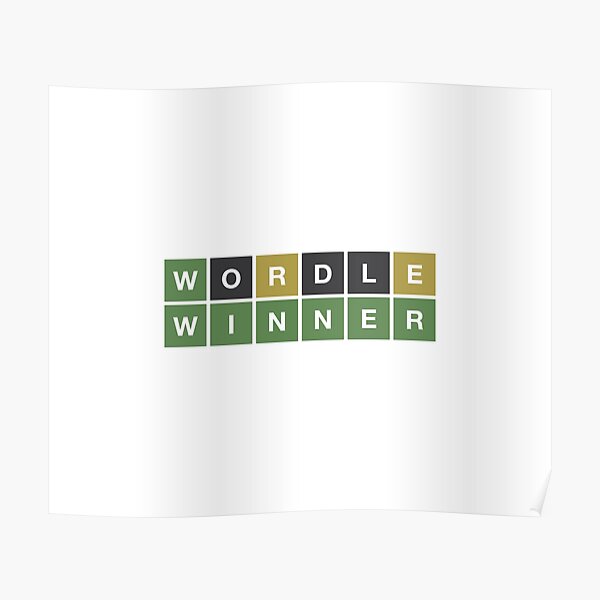 "Wordle Winner (Wordle Style)" Poster for Sale by thegamerloft Redbubble