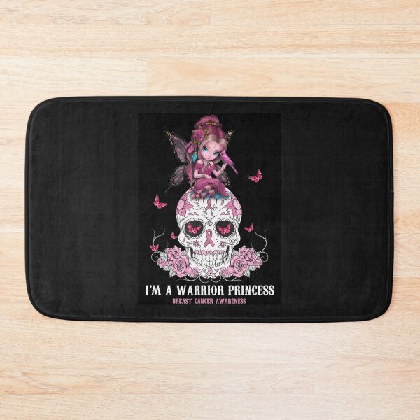Item preview, Im A Warrior Princess Sugar Skull Breast Cancer Awareness Photographic Print designed and sold by HotSnobrdf.