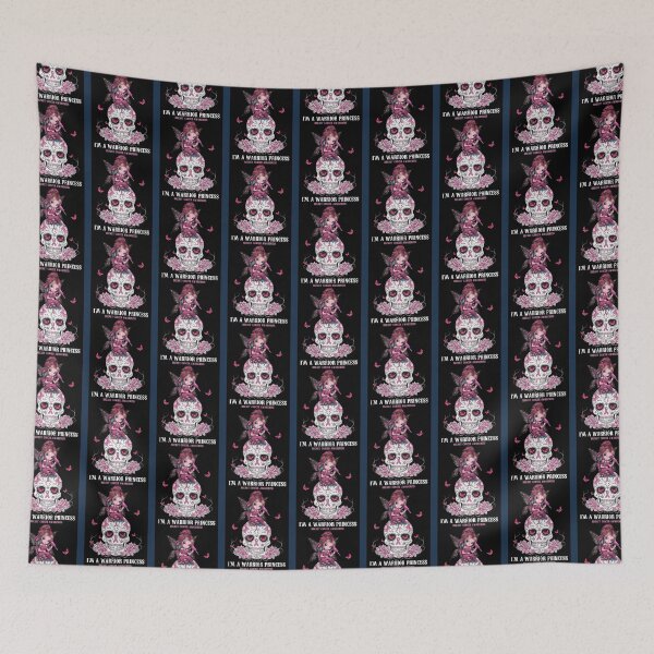 Item preview, Im A Warrior Princess Sugar Skull Breast Cancer Awareness Photographic Print designed and sold by HotSnobrdf.