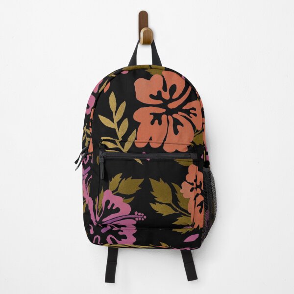Item preview, Hibiscus Orange Pink Flowers design with Green tones of leaves  designed and sold by WildCanyon.
