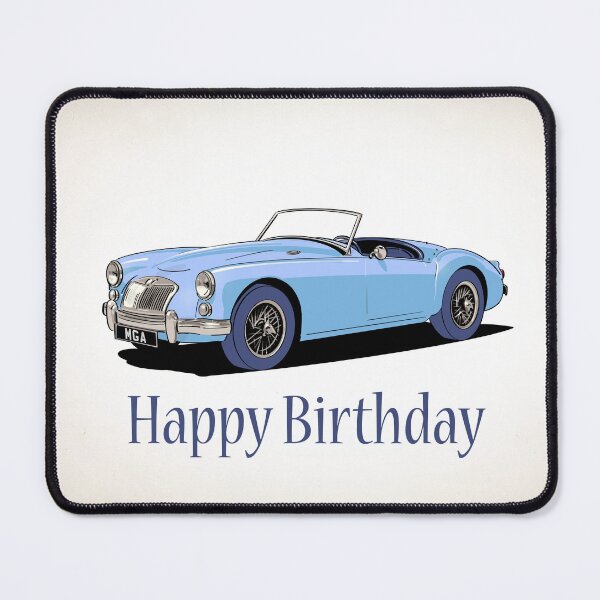Item preview, MGA blue Car Birthday Card designed and sold by Webazoot Industries - Car Art.
