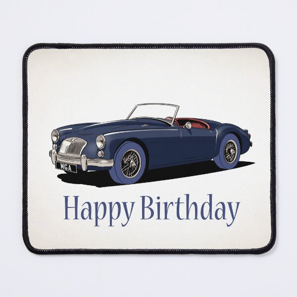 Item preview, MGA blue Car Birthday Card designed and sold by Webazoot Industries - Car Art.