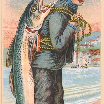 Poster Emulsion De Scott Higado Bacalao Liver Cod Fish Fisherman Vintage  Repro -  Finland