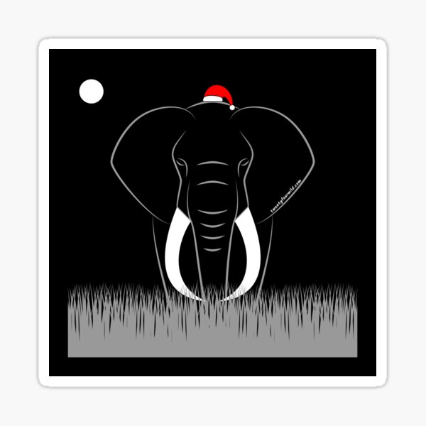 Elephant In The Moonlight (Christmas)| Twenty Four Wild Sticker