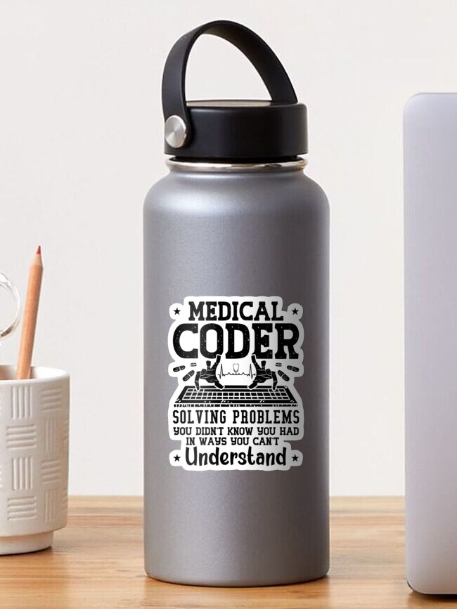 Thumbnail 1 of 3, Sticker, Medical Coder Solving Problems Coding Assistant designed and sold by tshirtconcepts.