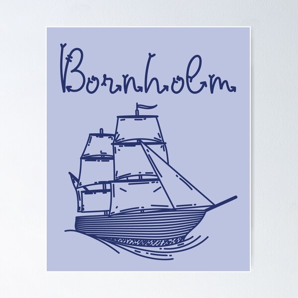 Item preview, Bornholm Baltic Sea island vacation blue sailing ship designed and sold by Denis Rösler.