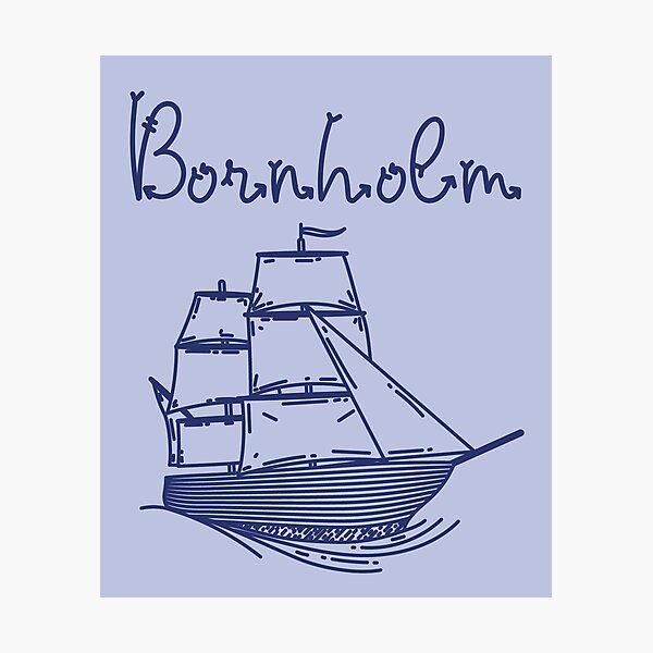 Item preview, Bornholm Baltic Sea island vacation blue sailing ship designed and sold by Denis Rösler.