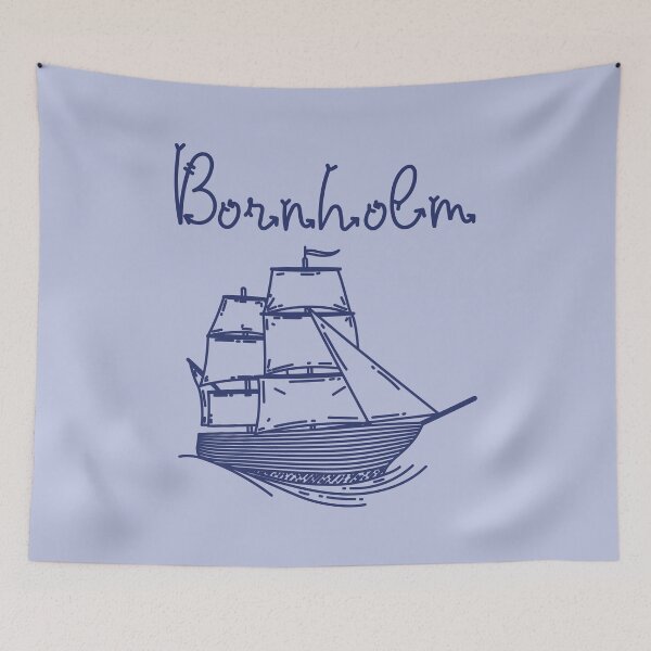 Item preview, Bornholm Baltic Sea island vacation blue sailing ship designed and sold by Denis Rösler.