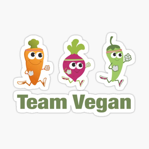Team Vegan Running Veggies Sticker