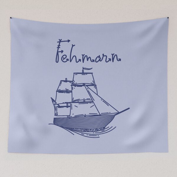 Item preview, Fehmarn Baltic Sea island vacation with blue sailing ship designed and sold by Denis Rösler.