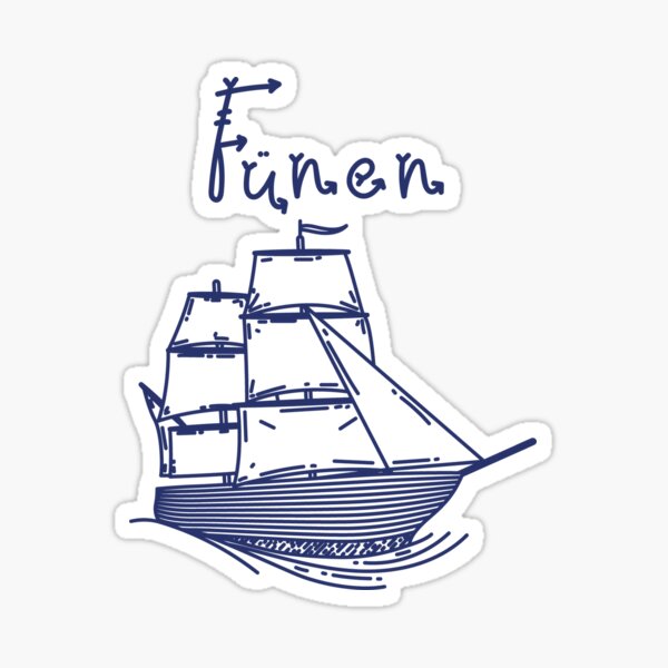 Item preview, Funen Baltic Sea island vacation with blue sailing ship designed and sold by Denis Rösler.