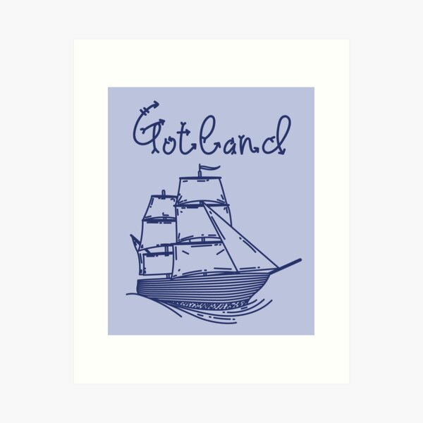 Item preview, Gotland baltic sea island vacation with blue sailing ship designed and sold by Denis Rösler.