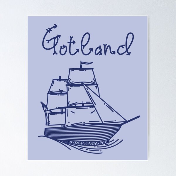 Item preview, Gotland baltic sea island vacation with blue sailing ship designed and sold by Denis Rösler.