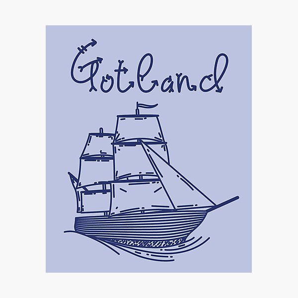 Item preview, Gotland baltic sea island vacation with blue sailing ship designed and sold by Denis Rösler.