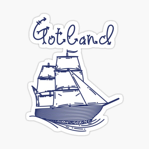 Item preview, Gotland baltic sea island vacation with blue sailing ship designed and sold by Denis Rösler.