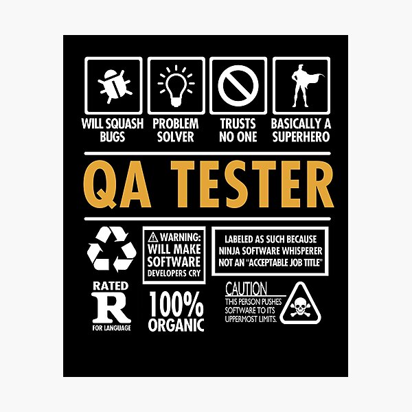 Item preview, QA Tester Funny Quality Assurance Job designed and sold by Nerd Shizzle.