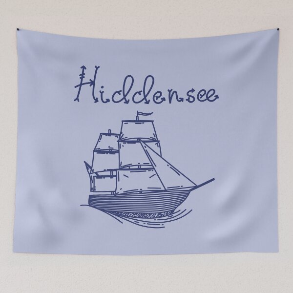 Item preview, Hiddensee Baltic Sea island vacation blue sailing ship designed and sold by Denis Rösler.