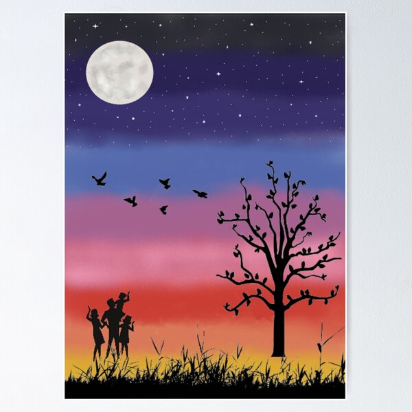 Item preview, rainbow and moon art designed and sold by yousseflgm.