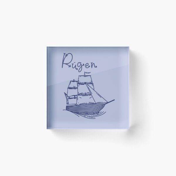 Item preview, Rügen Baltic Sea island vacation with blue sailing ship designed and sold by Denis Rösler.