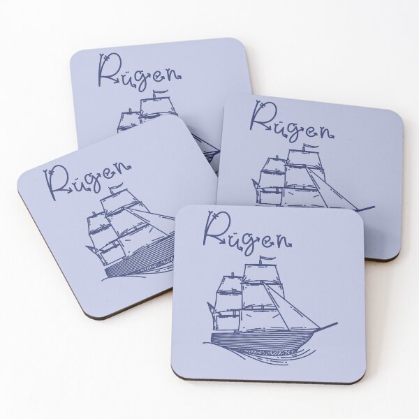 Item preview, Rügen Baltic Sea island vacation with blue sailing ship designed and sold by Denis Rösler.
