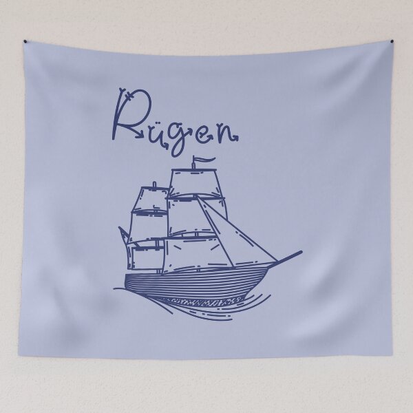 Item preview, Rügen Baltic Sea island vacation with blue sailing ship designed and sold by Denis Rösler.
