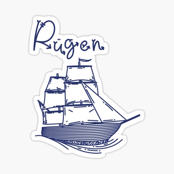 Item preview, Rügen Baltic Sea island vacation with blue sailing ship designed and sold by Denis Rösler.