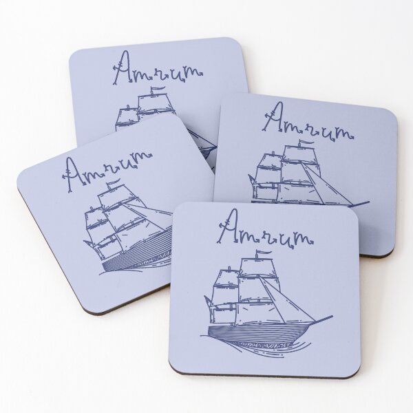Item preview, Amrum vacation North Sea island with blue sailing ship designed and sold by Denis Rösler.