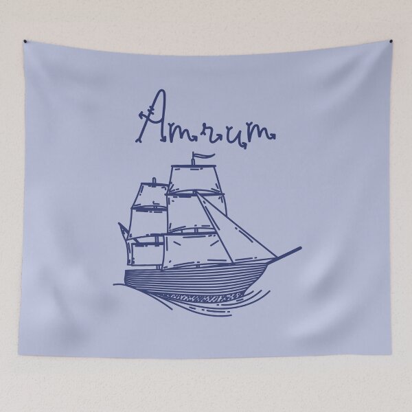 Item preview, Amrum vacation North Sea island with blue sailing ship designed and sold by Denis Rösler.