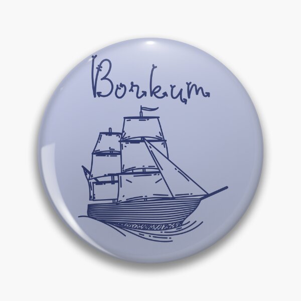 Artikelvorschau, Borkum Insel Nordsee mit blauem Segelschiff entworfen und verkauft von Denis Rösler.